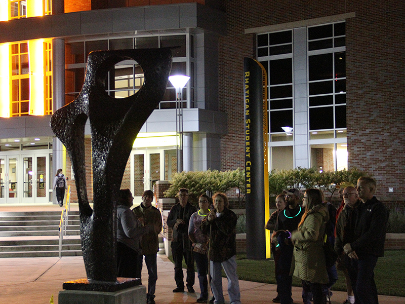 Members of the campus community attend 2019 Sculpture Glow even.